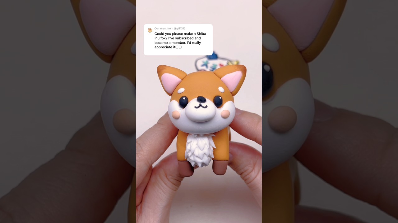 Shiba Fox??😂😂😂 #clay #clayart #shorts