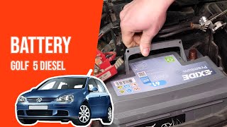 Youtube thumbnail of video "How to replace the car battery Golf 5 1.9 TDI 🔋"