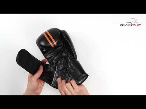 Боксерские перчатки PowerPlay 3007 Черные карбон 16 ун