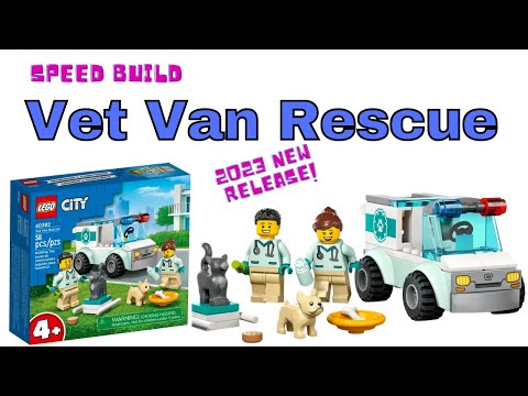 LEGO 60382 City Vet Van Rescue Speed Build Review 2023 New