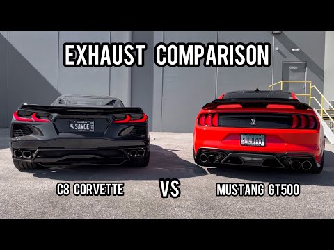 Mustang GT500 vs C8 Corvette - Exhaust Sound Comparison