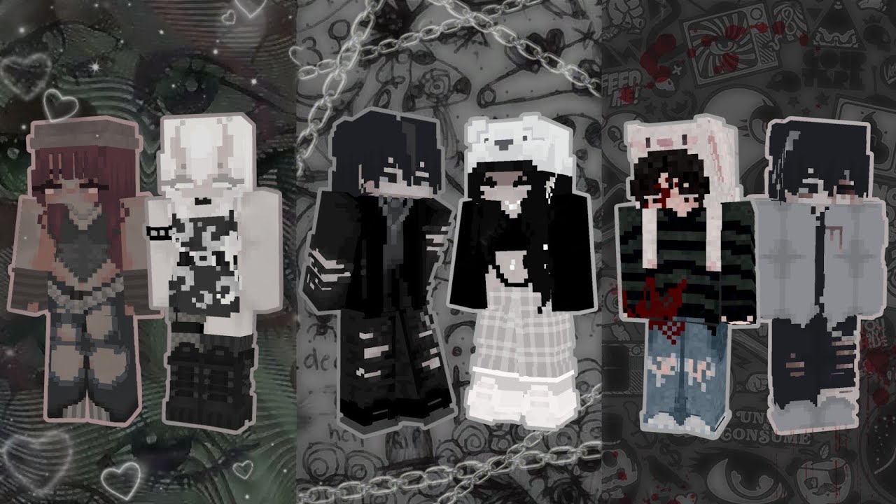 [ emo | edgy | goth | grunge ] aesthetic minecraft skins ☾ ﾟ｡