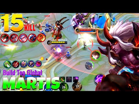 MOBA: Martis 15 Kill + 4X Legendary Aggressive Gameplay - Build Top Global Martis 2022