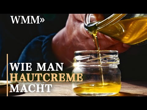 Make your own skin cream from shea butter, jojoba oil, beeswax, and rosemary with this recipe