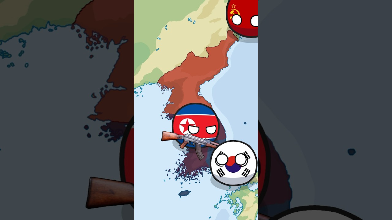 Korean War in 22 seconds｜#countryballs #Korea