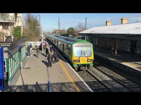 DART Train arriving at MALAHIDE Train Station in Dublin IRELAND