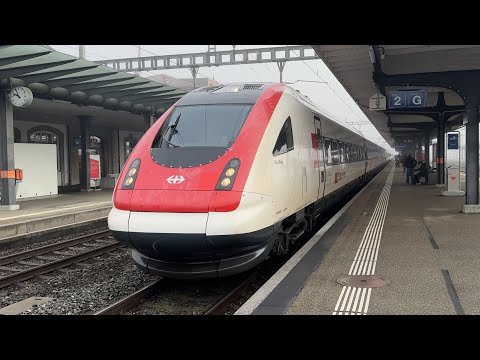 WONDERFUL MOTOR SOUND AND TRAIN! Riding the SBB ICN on the IC5 from Solothurn to Biel