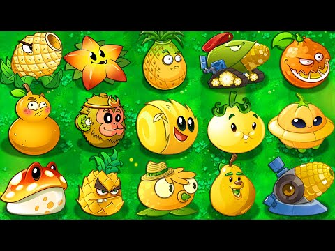 All YELLOW Premium Plants Max Level Power-Up! - Plants vs Zombies 2 (PVZ2)