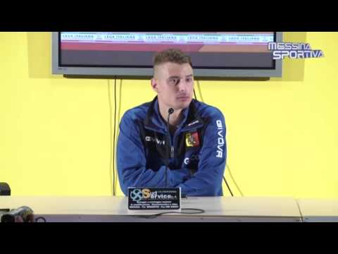 Messina-Catanzaro 1-1. L'autore del pareggio Michele Rigione in sala stampa