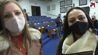 Patrícia dos Santos e Rafaela Didur da Patrulha Maria da Penha falam da posse de Vera Gabardo