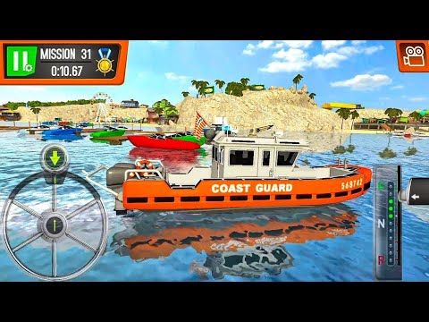 Coast Guard Beach Rescue Team Game - Boat Driving #gameplay
