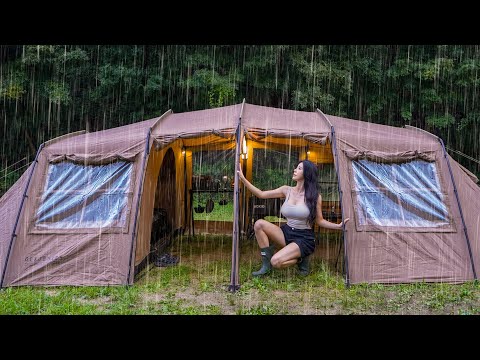☔️CAMPING IM REGEN: BAU DES BASISUNTERSTANDS