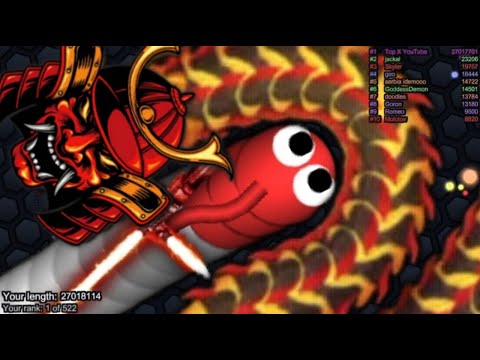 Slither.io A.I. Oni Samurai Vs Giant Snake - Devil Skin Slitherio Vip Best Gameplay - Infinity Score