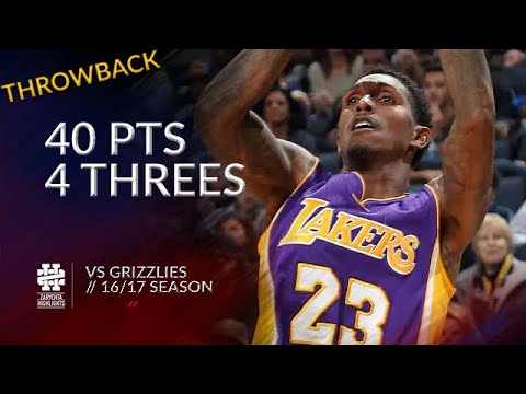 Lou Williams 40 pts 4 threes vs Grizzlies 16/17 season