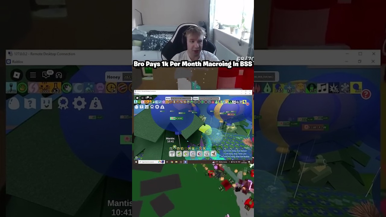 BananaBSS Pays 1k Per Month Macroing In Bee Swarm Simulator Roblox!