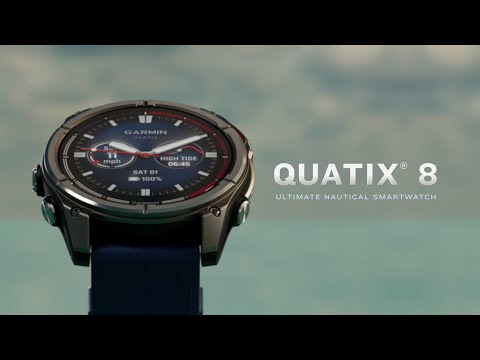 Смарт-часы Garmin Quatix 8 47 mm AMOLED Marine Titanium Gray with Blue Silicone Band (010-02904-51)