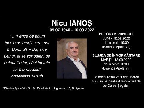Priveghi - Nicu Ianoș | 12.09.2022 | Biserica Apele Vii Timisoara (pt.1)