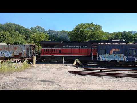 Gennesee and Wyoming Providence and Worcester stone train passes me in Plainfield Connecticut