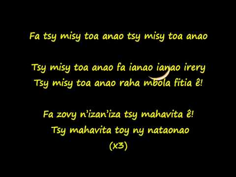 Tsy misy toa anao - Ny Ainga (Paroles)