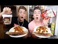 Wir essen 1 Tag lang wie ein 230 Kg schwerer ZUSCHAUER (über 7000 Kalorien)