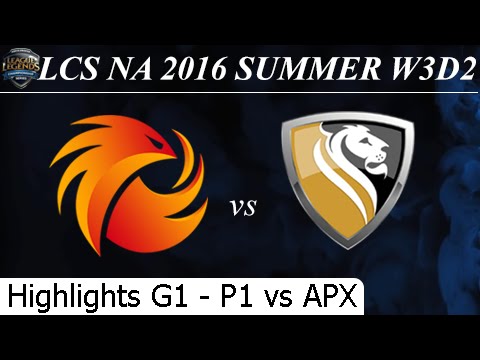 P1 vs APX Game 1 Highlights - LCS NA Summer 2016 W3D2M6 Phoenix1 vs Apex