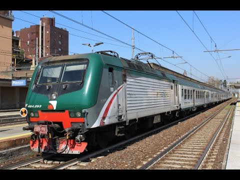E.464-293 + CARROZZE MDVC TRENORD PARTENZA STAZIONE DI MONZA