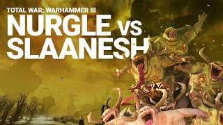 Nurgle vs Slaanesh Gameplay Battle | Total War: WARHAMMER III