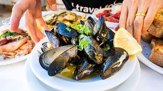Greek Islands FOOD TOUR in Crete - Seafood and MOUTHWATERING Gyros in Chania! - YouTube