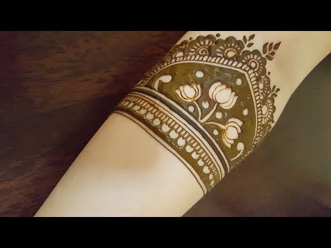 Beautiful Indian design bridal henna with reverse negative motifs mehndi body tattoo (PART 1)