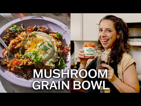 Fried Grain Bowl with Bacon, Mushrooms, & Kimchi