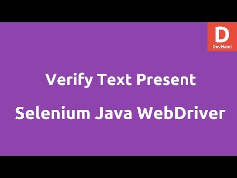 Verify text present using Selenium Java