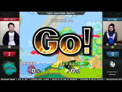 Speakeasy Smash [1/10/17] - BERT | Mr. F (Puff) vs. InC | Sago (Luigi, Marth) - SSBM - Losers Finals
