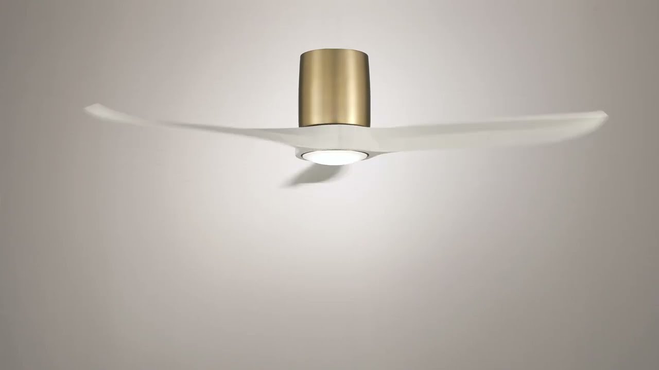 Video 1 Watch A Video About the Casa Vieja Magnolia Brass Indoor Outdoor LED Hugger Ceiling Fan