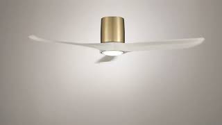 1_Watch A Video About the Casa Vieja Magnolia Brass Indoor Outdoor LED Hugger Ceiling Fan