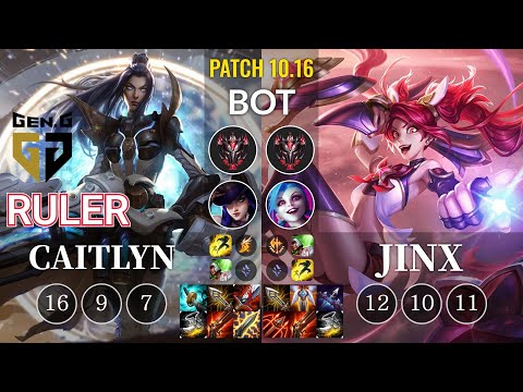 GEN Ruler Caitlyn vs Jinx Bot - KR Patch 10.16