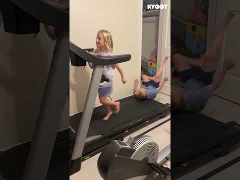 Treadmill is a one person machine! 😂 #exercises #fails #kids #treadmill #shorts