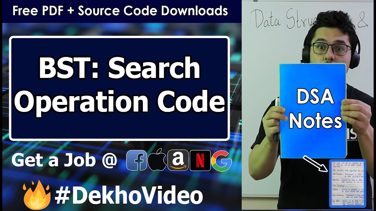 Video thumbnail for C Code For Searching in a BST