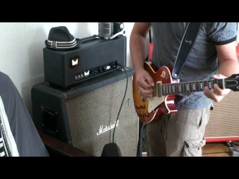 Morgan MV3.8K, '72 Marshall cab, '02 Gibson Les Paul R8