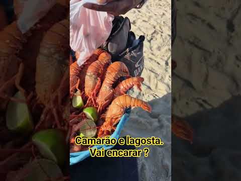 Praia de Iracema - Ceará.  Vai encarar? #comida #reels #camarão #lagosta