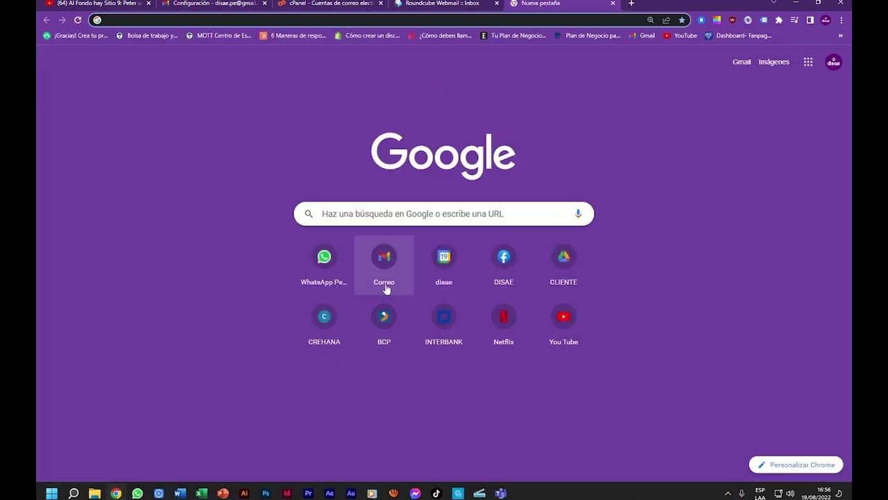 Creación de correos corporativos y vinculación a Gmail