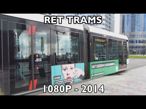 RET trams near Rotterdam Centraal