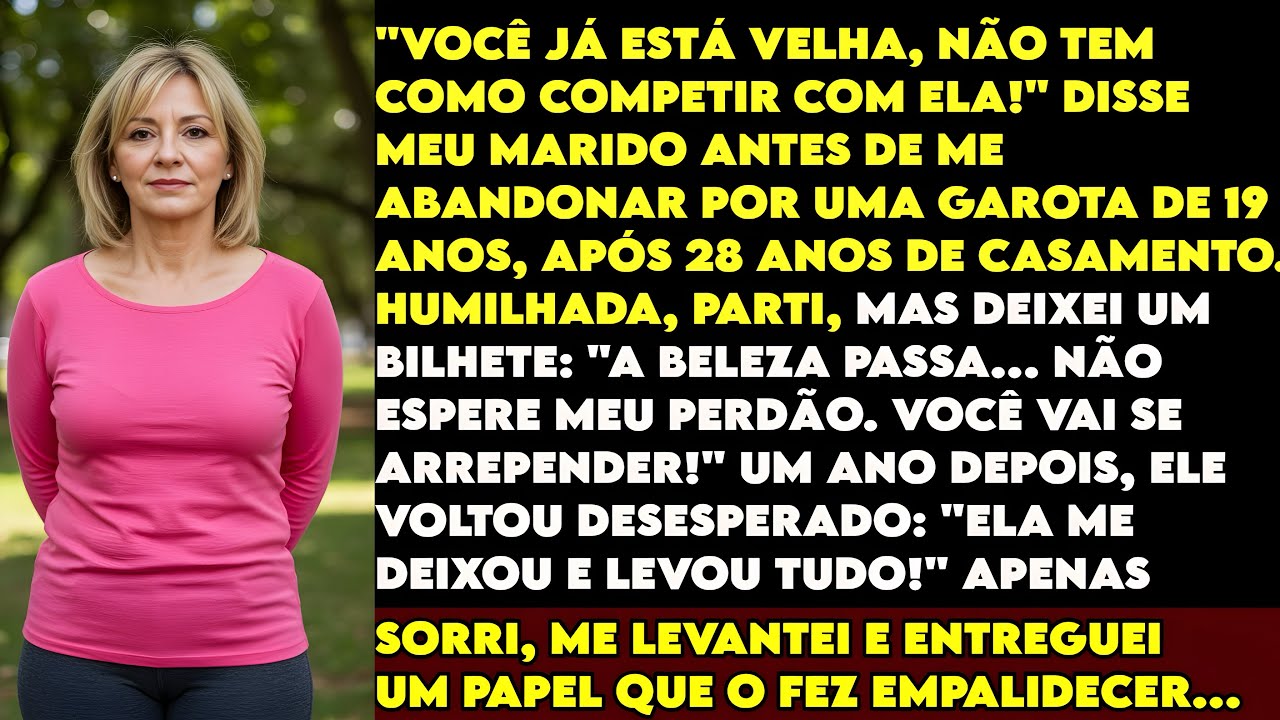 "VOCÊ JÁ ESTÁ VELHA, NÃO TEM COMO COMPETIR COM ELA!" DISSE MEU MARIDO ANTES DE ME ABANDONAR POR...