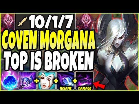TOP MORGANA IS BROKEN Q+W COMBO = DEAD 🔥 New Coven Morgana skin is OP! LoL Morgana s10 PBE Gameplay