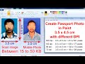 Passport Size Photo Size In Pixels In Paint