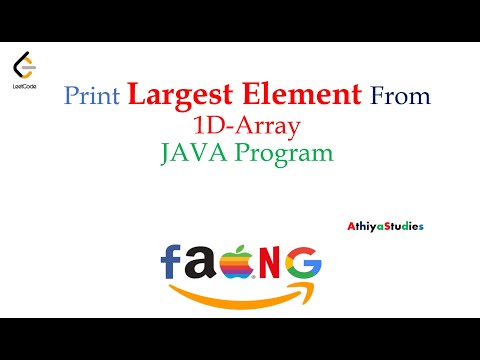 Java Program To Print Largest Element From 1 D Array