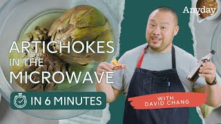 David Chang Makes Artichokes with Bagna Cauda Sauce in the Microwave