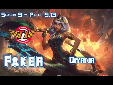 SKT T1 Faker QIYANA vs CAMILLE Mid - Patch 9.13 KR Ranked