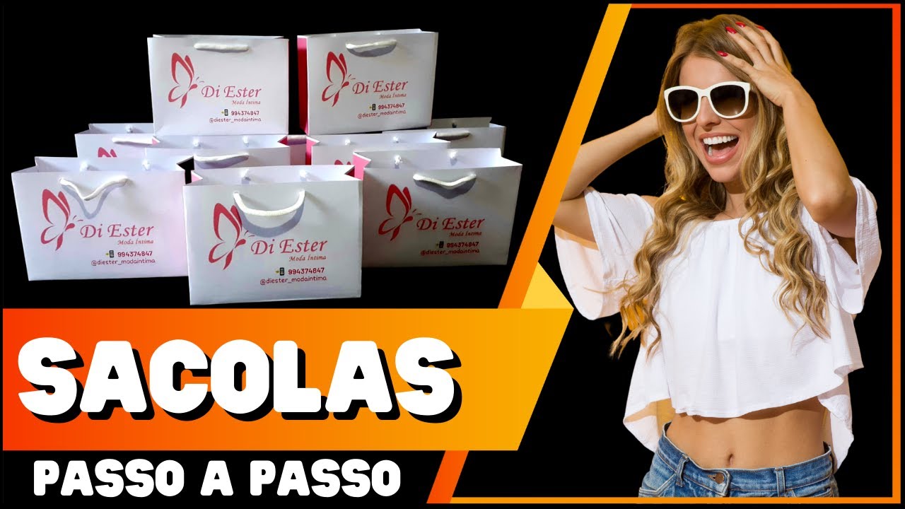 SACOLINHAS DE LOJA tutorial COMPLETO - MOLDE GRÁTIS