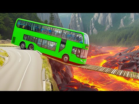 Cars vs Suspension Bridge Challenge in BeamNG Drive!