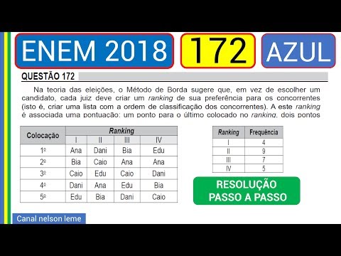Enem 2018 - Questão 172 de Matemática - prova azul